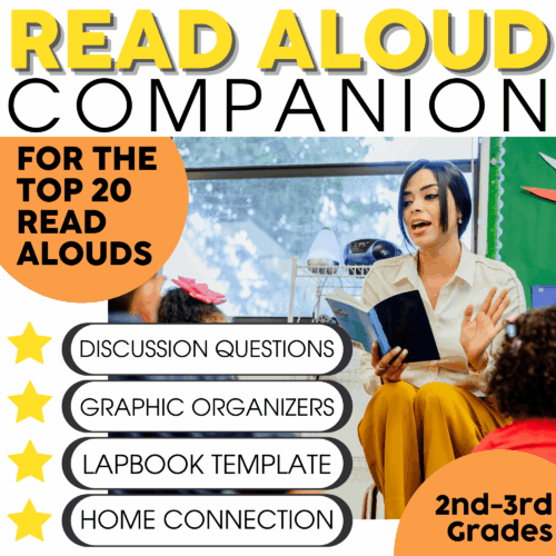 Read aloud companion for early literacy, engaging discussion questions, graphic organizers, and lapbook templates for 2nd-3rd grade students, great for homeschool and classroom use.