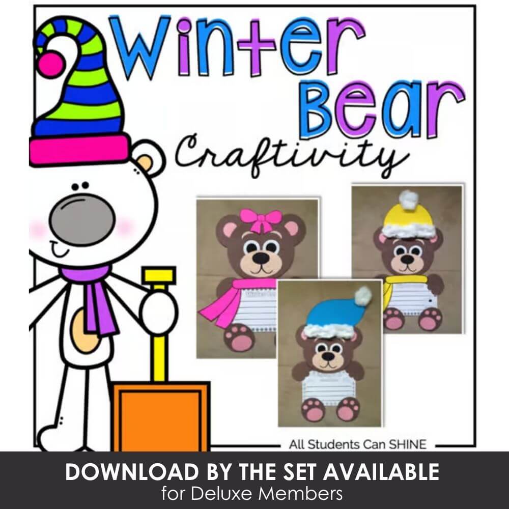 Colorful winter bear craft ideas for kids, winter craft activities, preschool winter art projects, DIY winter bear crafts for children.