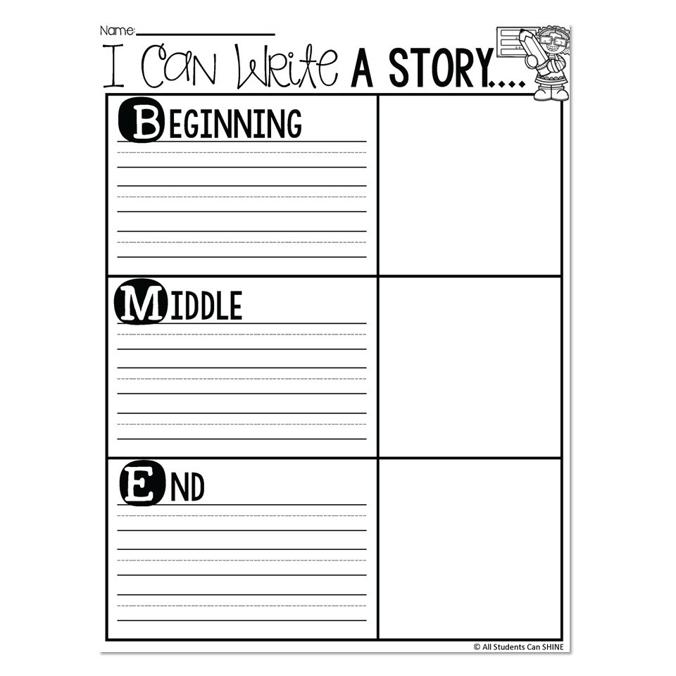 Writer's Workshop - I Can Write a Story - Beginning Middle End - Lucky ...