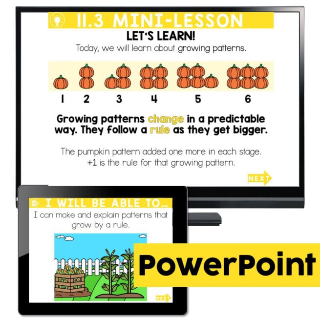 Lucky to Learn Math – Lesson 11.3 - Growing Patterns - Teaching Slides ...