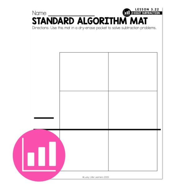 Standard Algorithm Boxes Lucky to Learn Math – Lesson 3.22 – Standard Algorithm Subtrction ...