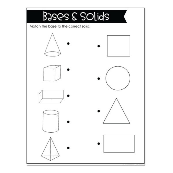 Math Printables - Bases and Solids - Lucky Little Learners