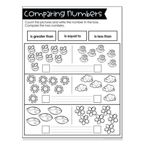Math Printables - Comparing Numbers - Lucky Little Learners