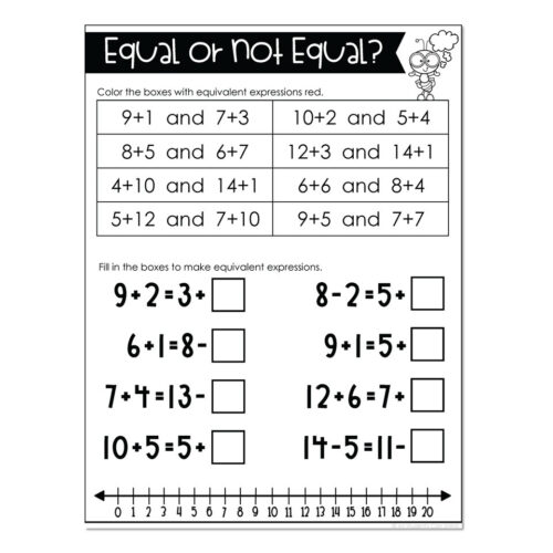 Math Printables - Equal or Not Equal - Lucky Little Learners