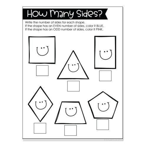 Math Printables - How Many Sides - Lucky Little Learners