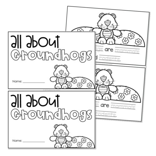 Cute groundhog coloring activity for preschool, kindergarten, and early elementary students, focused on groundhogs, shadows, and seasonal themes.
