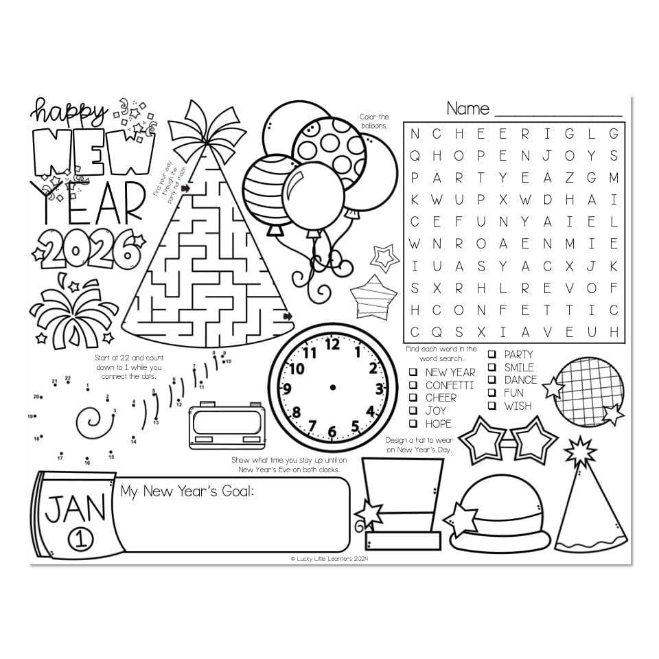 New Year’s Day Placemat