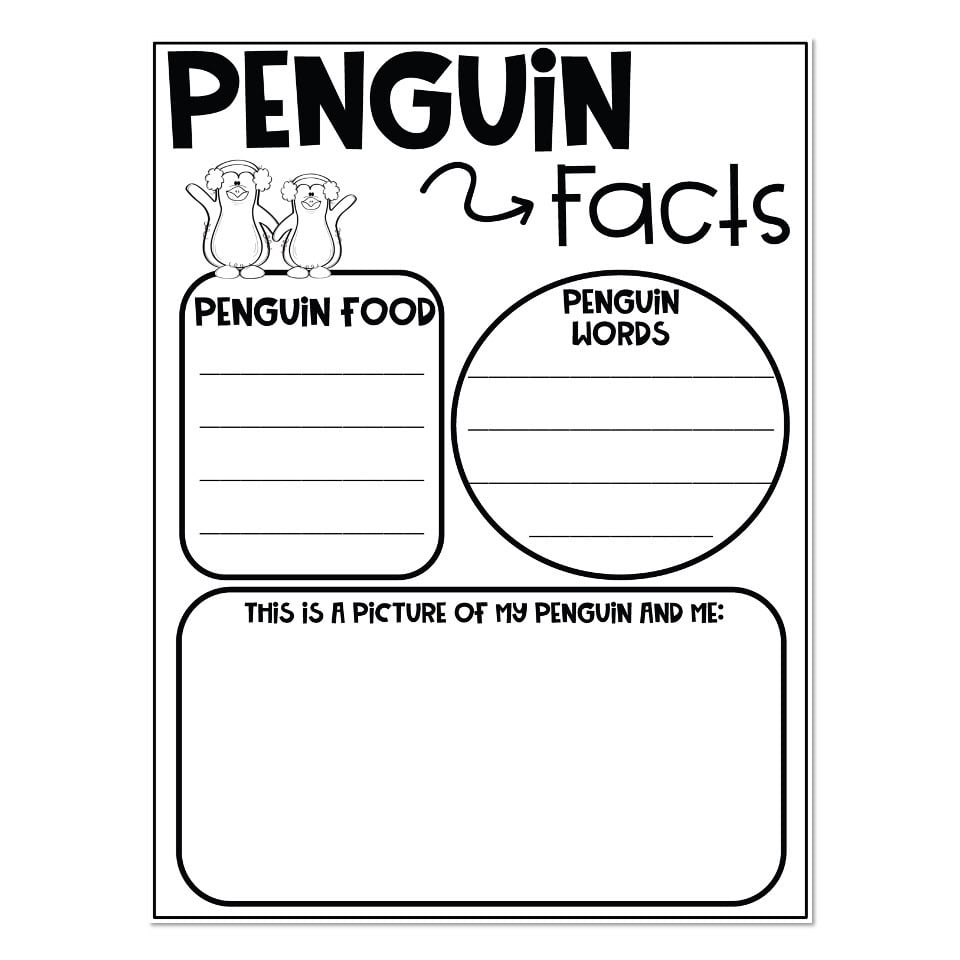 Penguins Unit - Penguin Facts Organizer - Lucky Little Learners