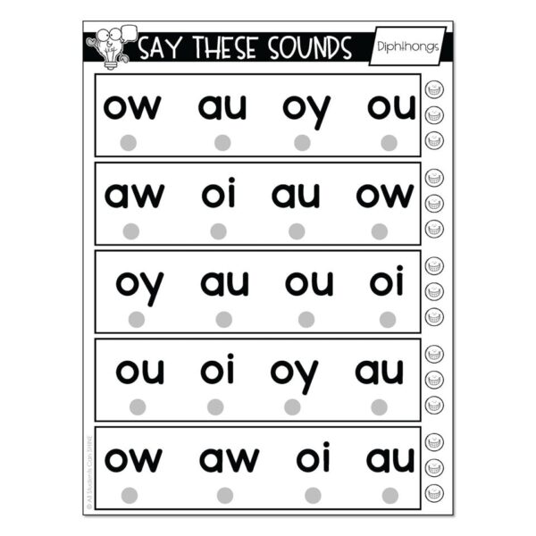 Reading Intervention - Sound Recognition - Diphthongs - Lucky Little ...