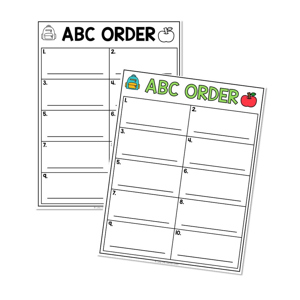 Morning Bins - Back to School - Activity 5 - ABC Order - Lucky Little ...