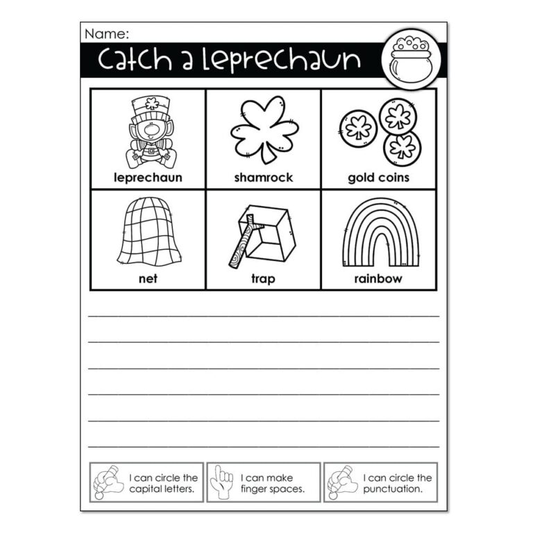 Writing with Word Lists - Catch a Leprechaun - Lucky Little Learners