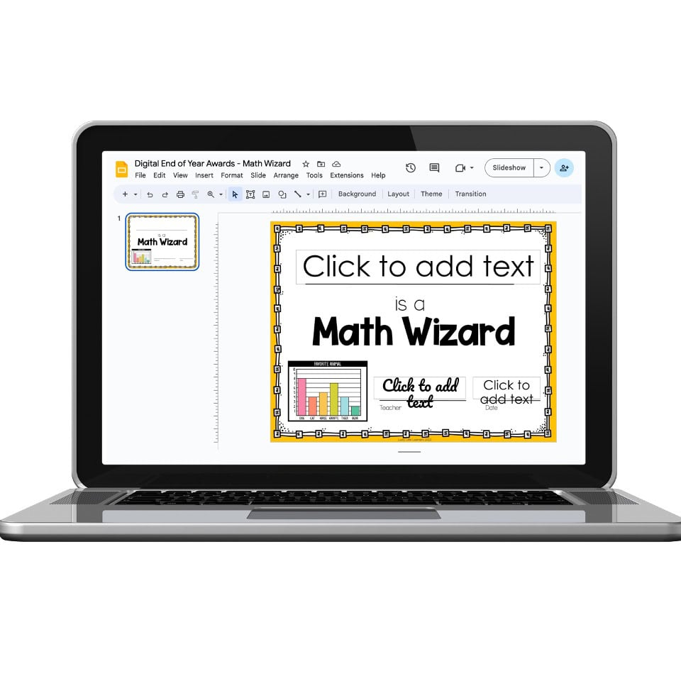 Digital End of Year Awards - Math Wizard - Lucky Little Learners