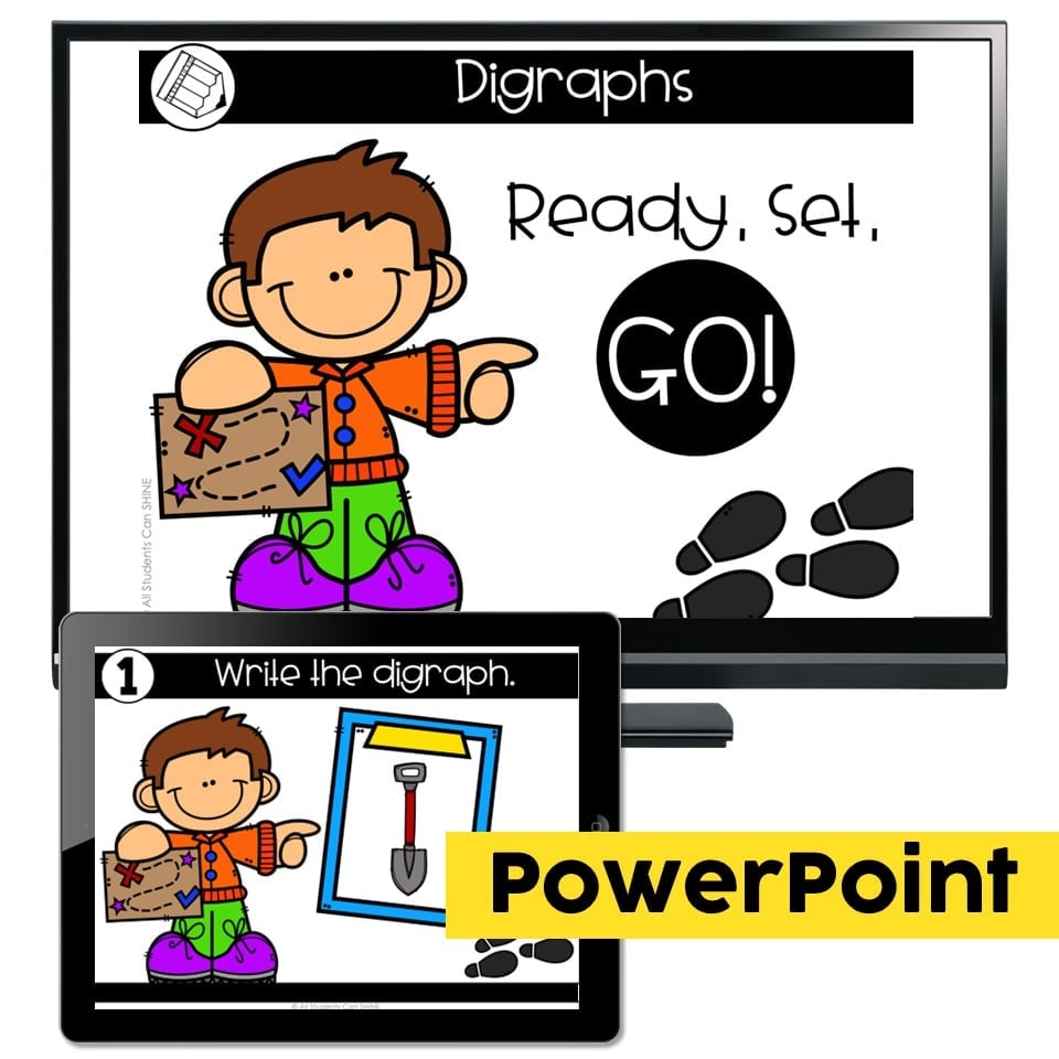 Digital Flash Phonics - Beginning Digraphs Words - Lucky Little Learners
