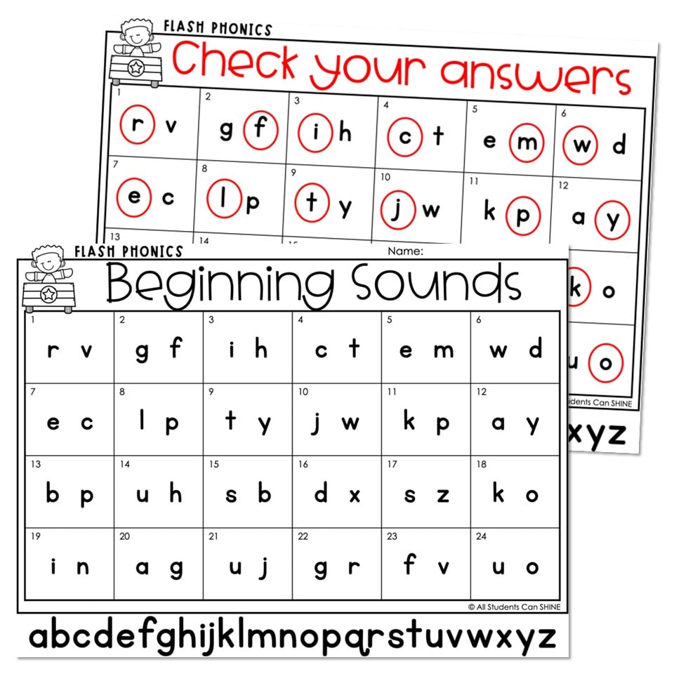 Digital Flash Phonics - Beginning Sounds Choose the Sound Recording ...