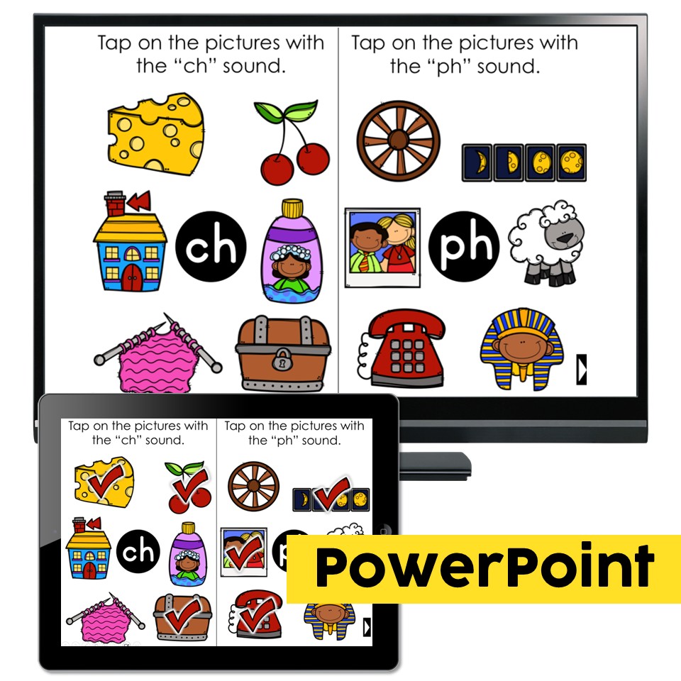 Digital Interactive Phonics - Digraphs - Game 2 - Lucky Little Learners