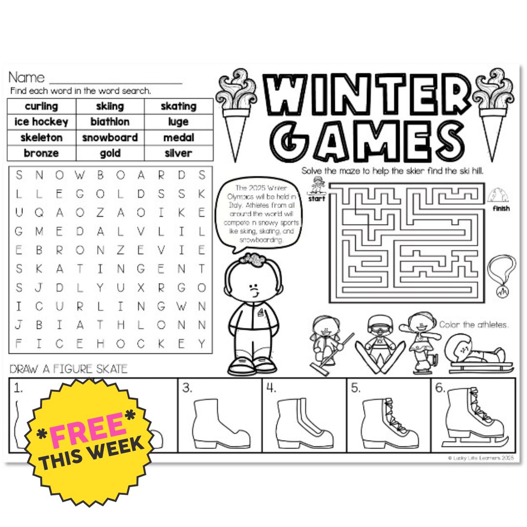 Winter Games – Placemat Sample