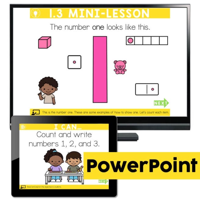 Lucky to Learn Math - Kindergarten - Lesson 1.3 - Count and Write 1-3 ...