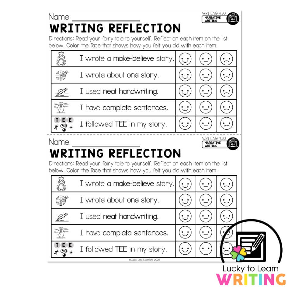 Lucky to Learn Writing 1st Grade - Unit 4 Intro to Narrative - Writing ...
