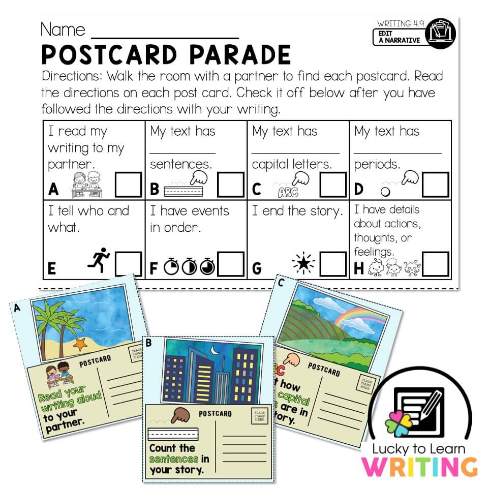 Lucky to Learn Writing 1st Grade - Unit 4 Intro to Narrative - Writing ...