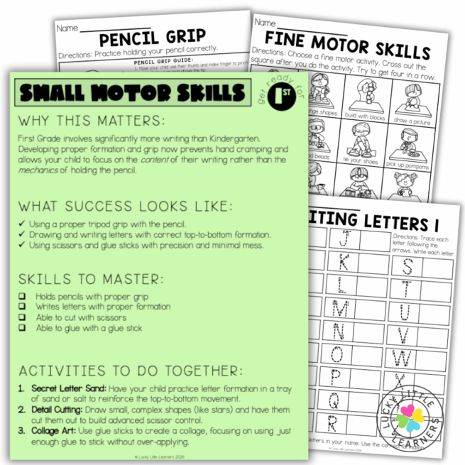 Get Ready for 1st Grade Pack - Lucky Little Learners