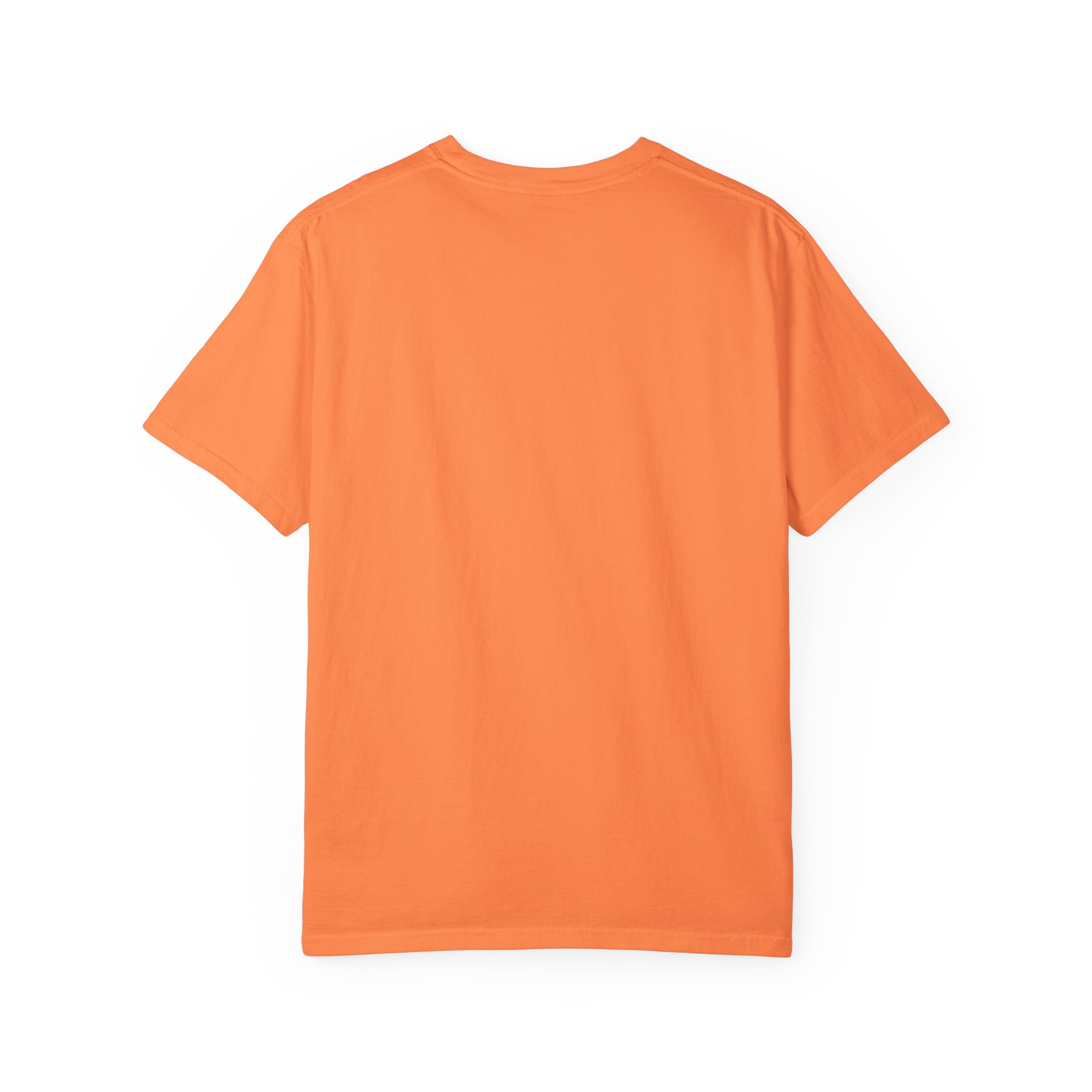 A vibrant orange "S is for Summer" teacher T-shirt, perfect for last day of school celebrations, featuring comfortable fabric and a fun summer-themed design for educators.