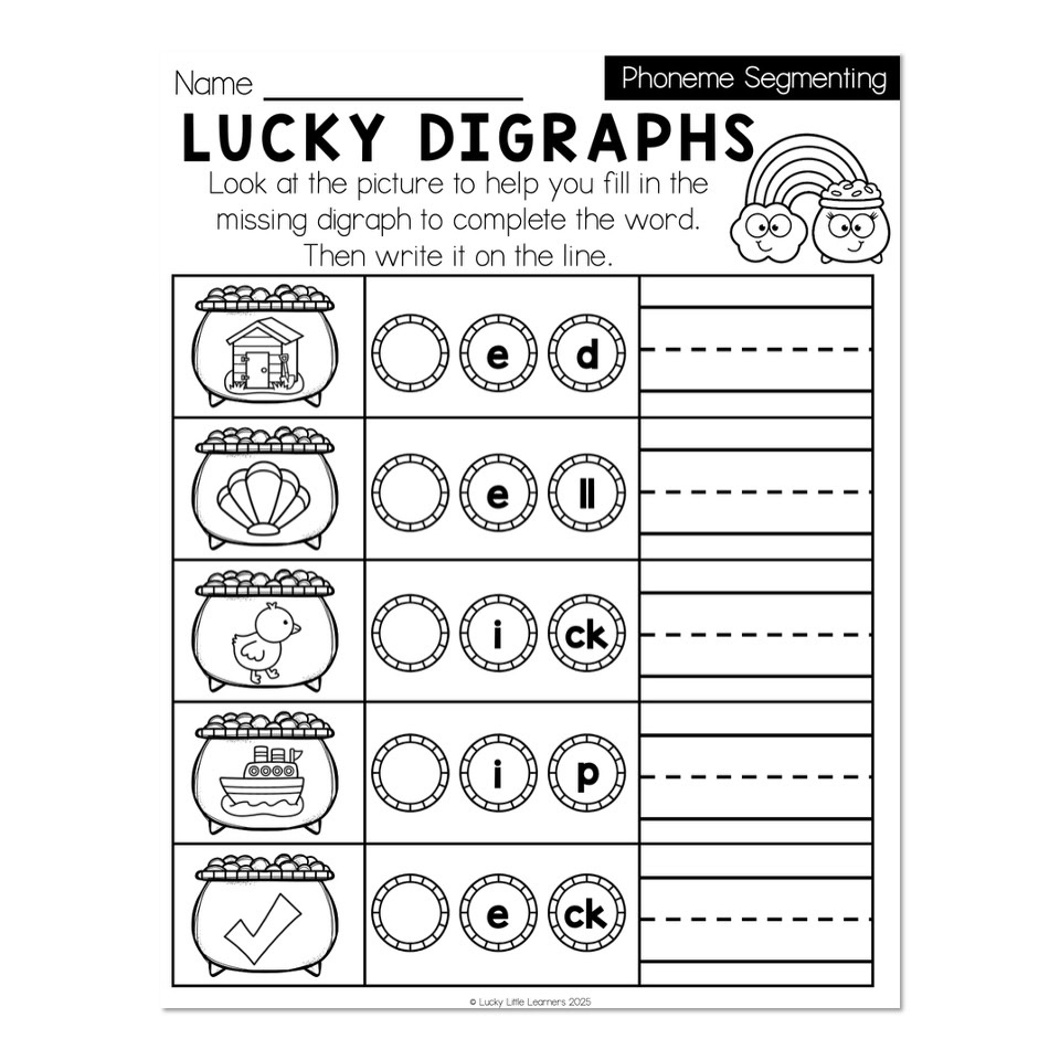 Kindergarten Monthly Worksheets – March Word Blending – Phoneme ...