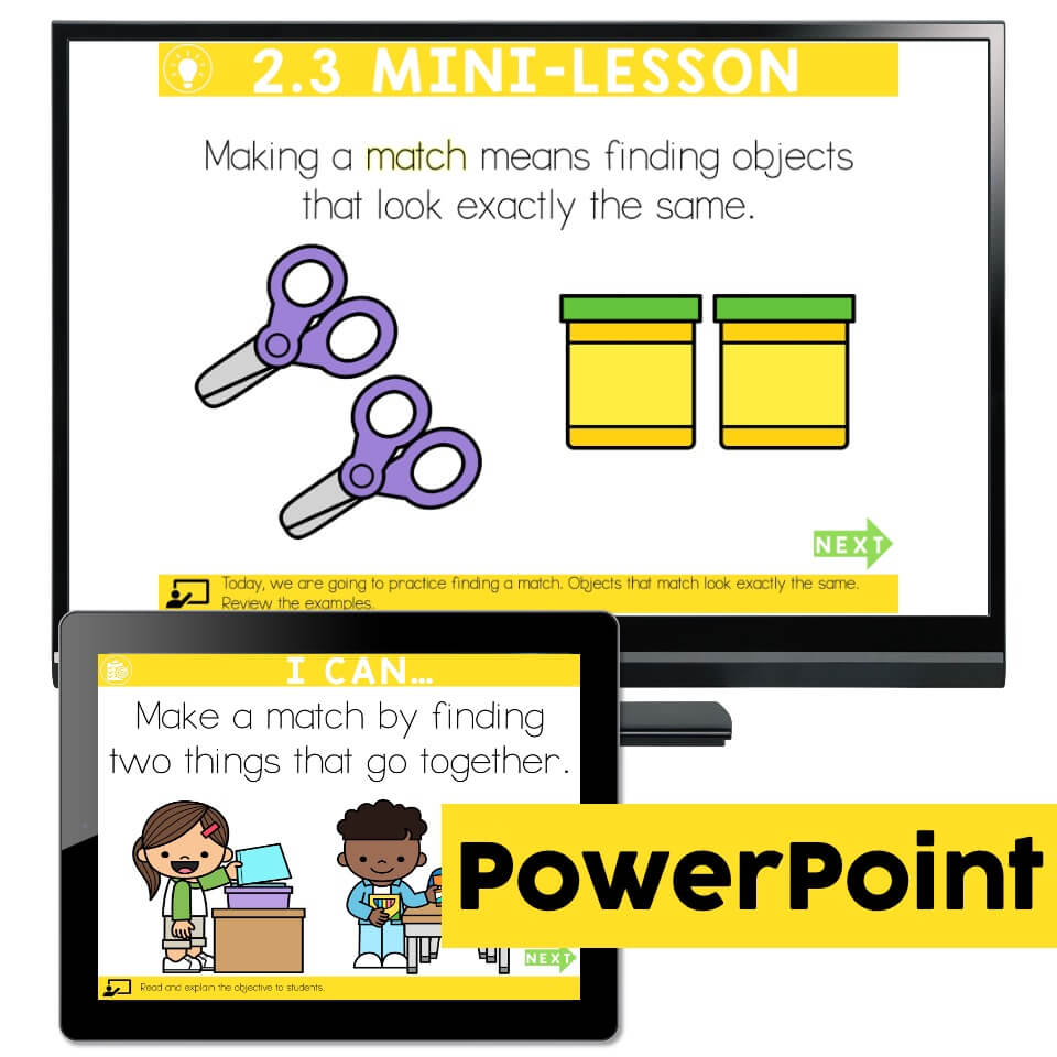 Lucky to Learn Math - Kindergarten - Lesson 2.3 - Making a Match ...