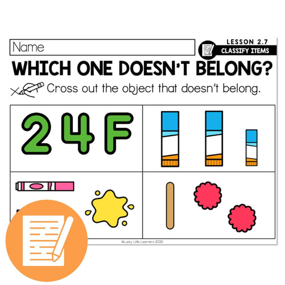 Lucky to Learn Math - Kindergarten - Lesson 2.7 - Classifying Objects ...