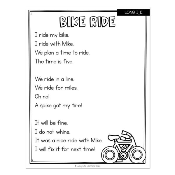 Lucky to Learn Phonics - Silent E - Long I - 1st Grade Phonics Poem ...