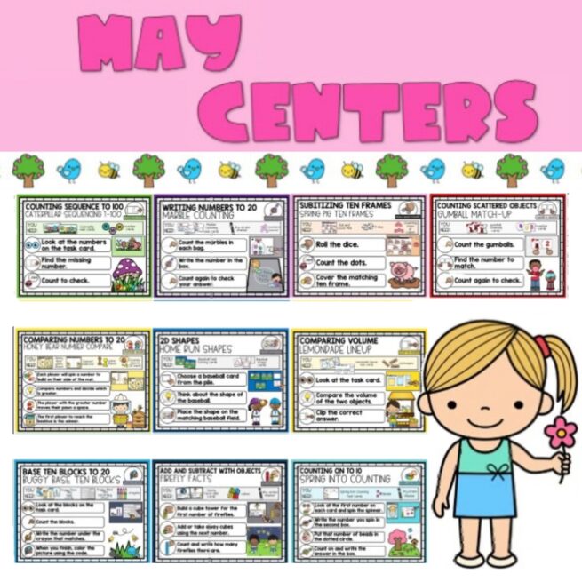 May Math Centers & Activities for Kindergarten - Lucky Little Learners