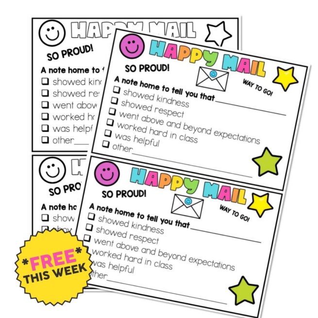 Sample Happy Mail Positive Notes Home - Lucky Little Learners