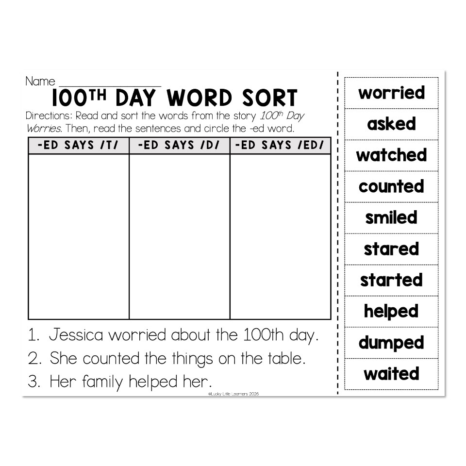 100th Day of School Activities - 100th Day of School Worries - Book ...