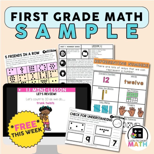 Sample 1st Grade Math Lesson - Numbers to 10 - Lucky Little Learners