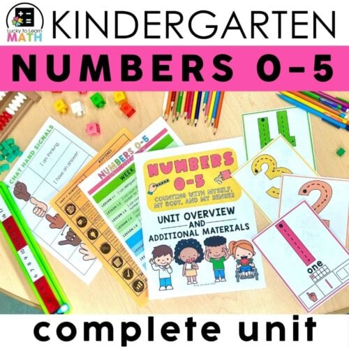 An engaging kindergarten math learning set for numbers 0-5, including colorful flashcards, counting tools, and educational materials to support early numeracy skills.