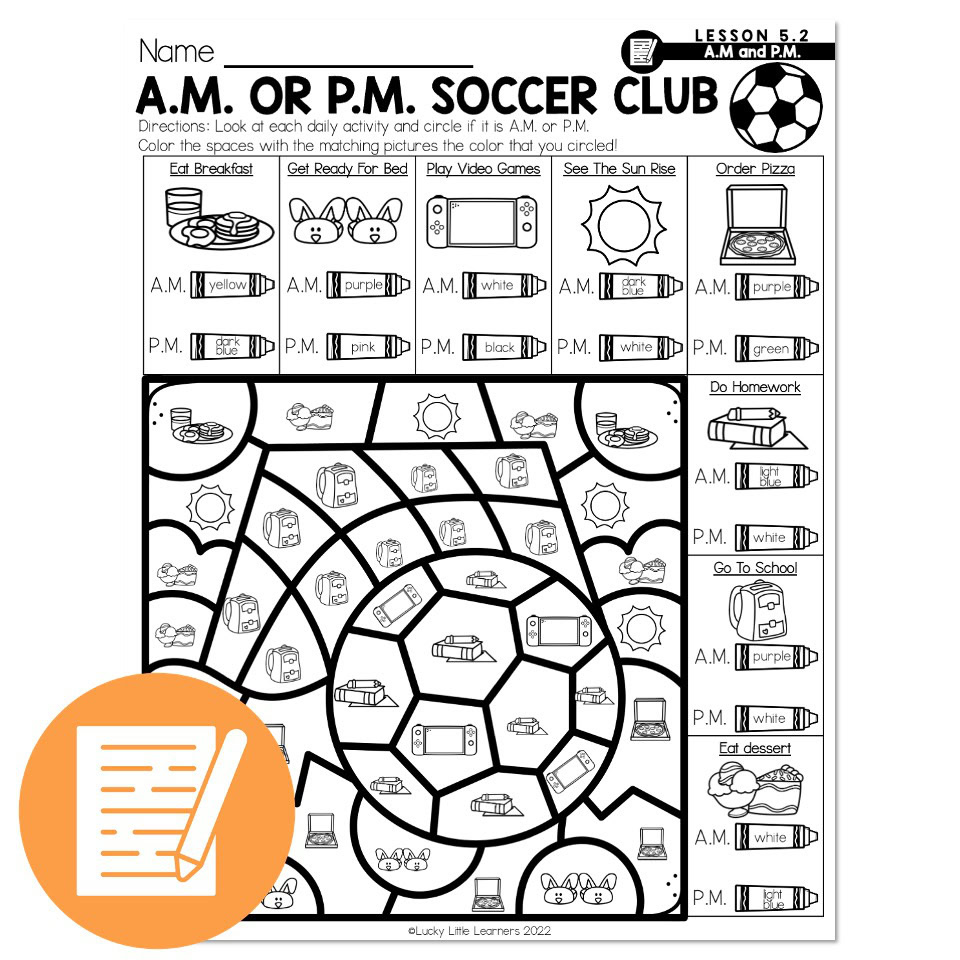 Lucky to Learn Math - Lesson 5.2 - Sort and Classify A.M. and P.M ...