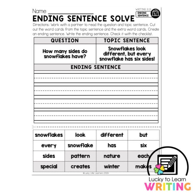 Lucky to Learn Writing - Unit 3 Informational - Writing 3.13 - Question ...