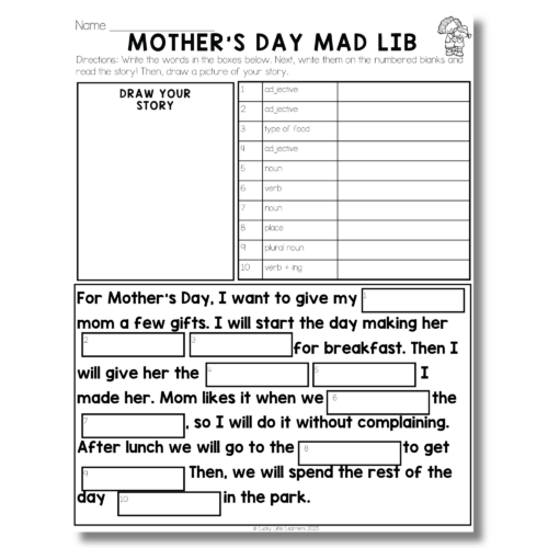 Monthly Mad Libs - May - Mother's Day