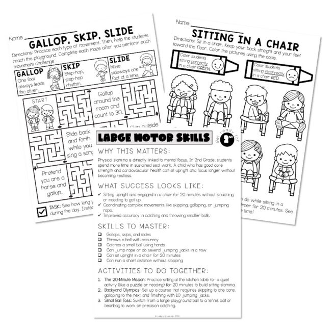 Getting Ready for 2nd Grade Pack - Large Gross Motor Skills - Lucky ...