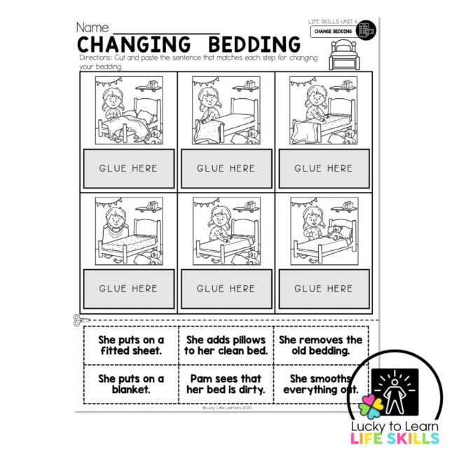Lucky to Learn Life Skills - Unit 4 Basic Home Skills - Change Bedding ...
