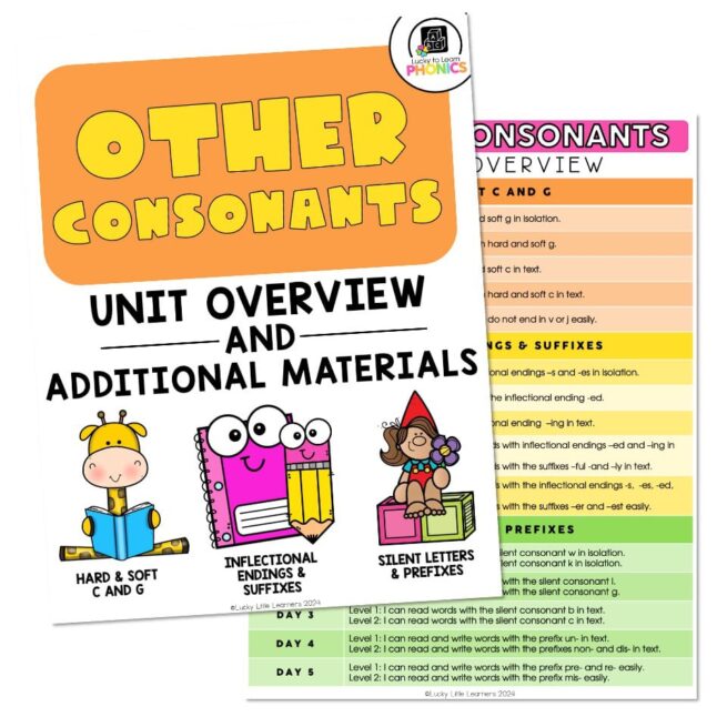 Lucky to Learn Phonics - Other Consonants - Unit Overview and ...