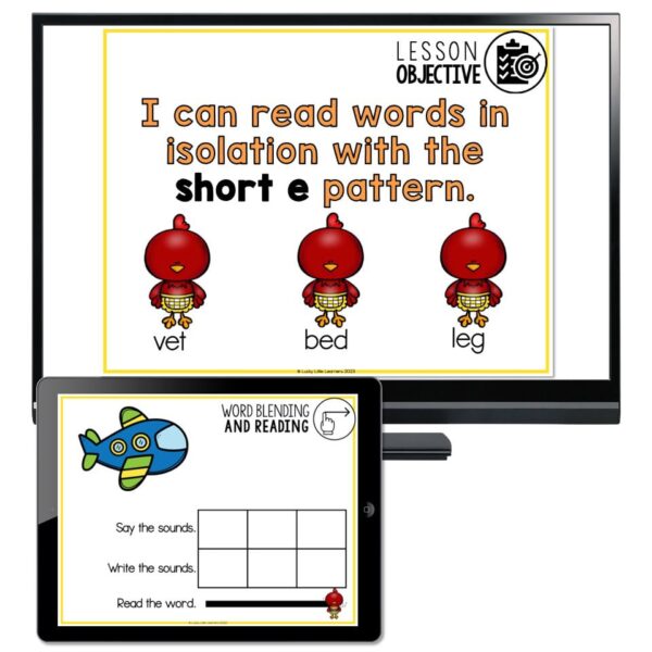 Lucky to Learn Phonics - Short E - Teaching Slides Level 1 - Lucky ...