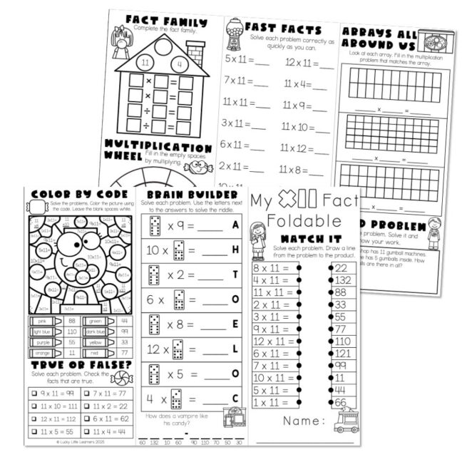 Multiplication Fact Fluency Brochure - Fact Foldable - Multiply 11 ...