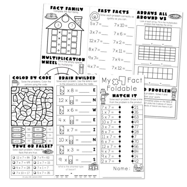 Multiplication Fact Fluency Brochure - Fact Foldable - Multiply 7 ...