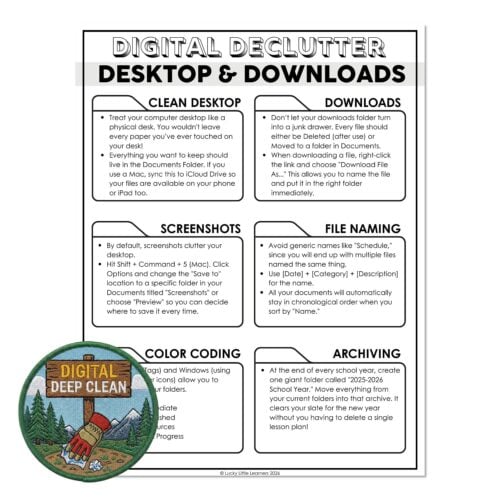 Treat your computer desktop like a physical desk with digital declutter tips for desktop organization, downloads, screenshots, file naming, color coding, and archiving for a clean, efficient workspac.