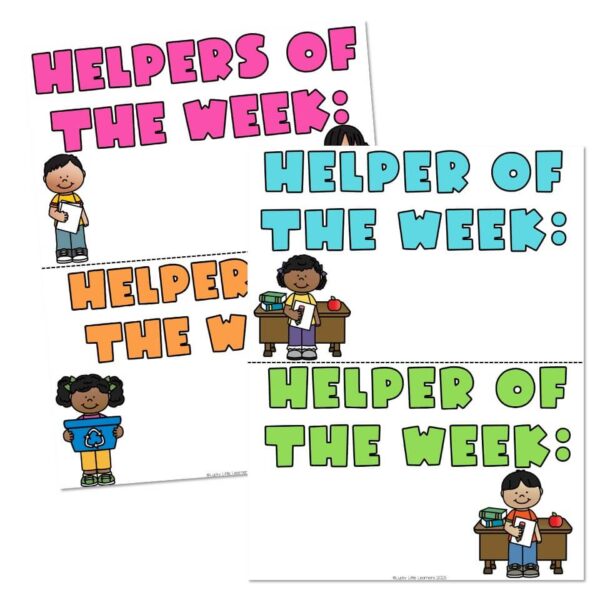 Helper and Helpers of the Week Signs - Lucky Little Learners