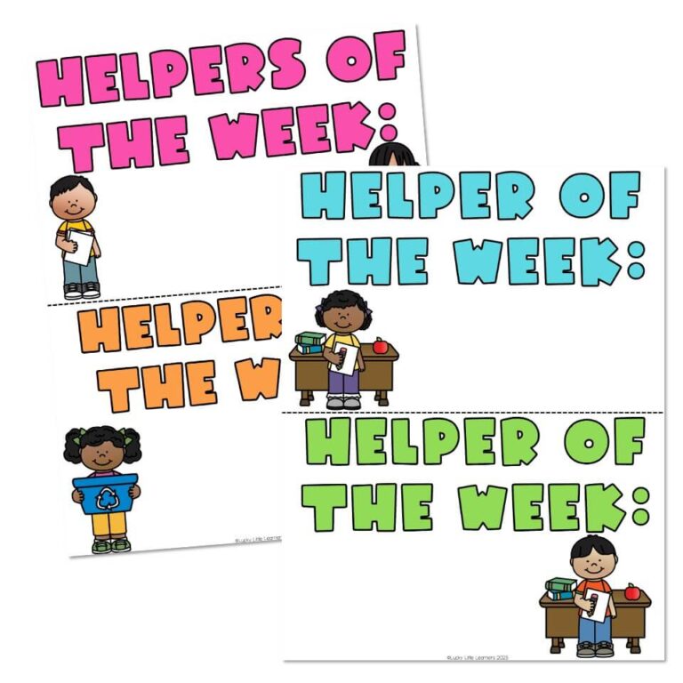 Helper and Helpers of the Week Signs - Lucky Little Learners