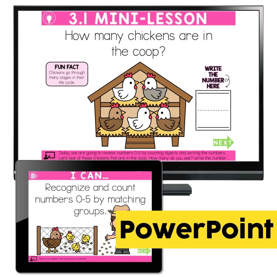 Lucky to Learn Math - Kindergarten - Lesson 3.1 - Numbers 0-5 ...