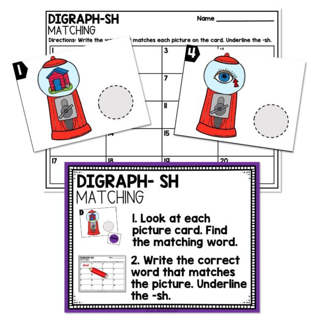 Lucky to Learn Phonics - Digraphs SH - 1st Grade Phonics Center ...