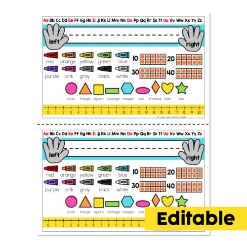 Classroom Setup - Desk Name Places - Pencil Box Version 1 - Editable