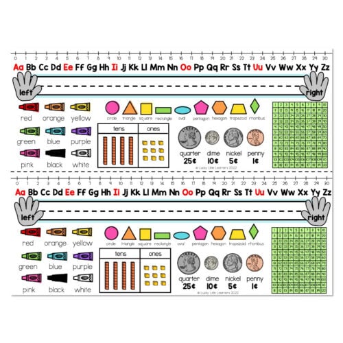 Classroom Setup – Visuals – Desk Plates – Version 1 with 120 Chart